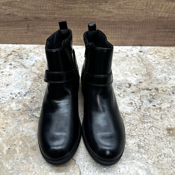 Portland Boot Company Wendy Black Harness Ankle Boots Size 2M Girls Faux Leather - Picture 2 of 10